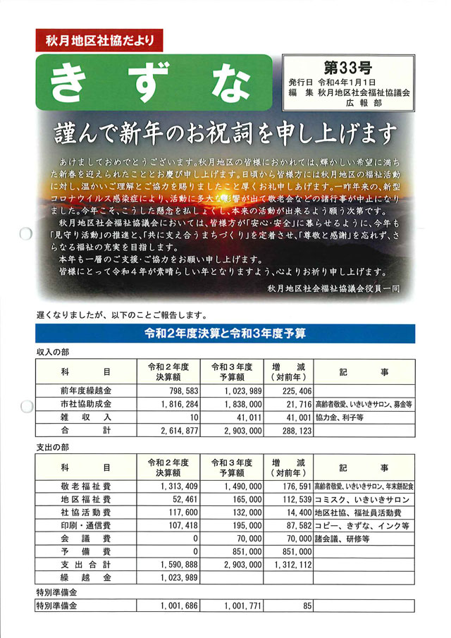 秋月地区社協だより 第33号